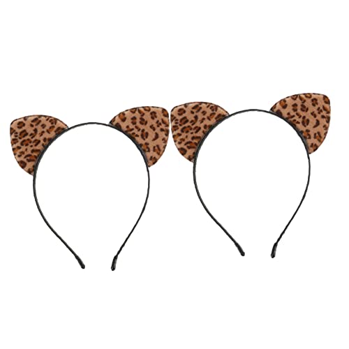 Ipetboom 2St Leopard-Katze-Ohr-Stirnband Stirnband mit Tierohren Katzenkostüm für Mädchen Haarband Tiara schönes Stirnband Katzenohr-Party-Kopfschmuck niedlich Kopfbedeckung Requisiten von Ipetboom