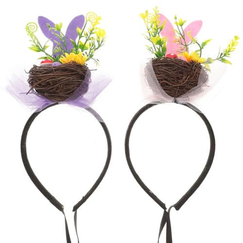 Ipetboom 2St Osterkopfschmuck tier haarreif tierhaarreifen Verstellbarer Haarreif Komfortabler Haarreif Hasenohren Haarband Stirnband für Kinderpartys Osterhaarschmuck Ostervorräte hölzern von Ipetboom