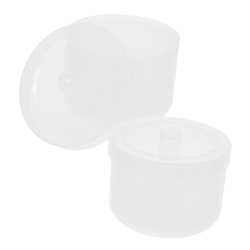 Ipetboom 2St Schleifkopf-Reinigungsbox Shaker solide Lack schälen Nagelkunstwerkzeug Desinfektionsbox Nagelkunst Reinigungstablett Organizer für Pinzetten Maniküre-Werkzeugablage pp Weiß von Ipetboom