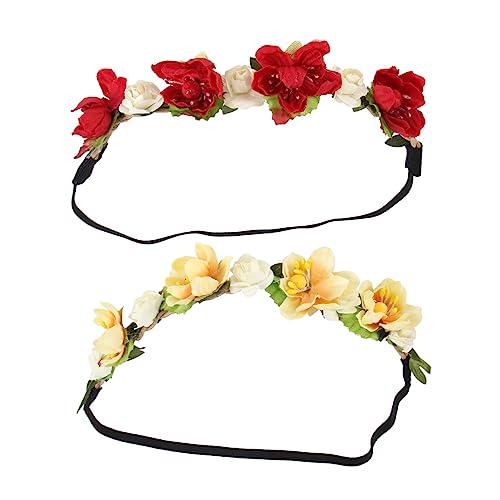 Ipetboom Braut Stirnband 2st Blumenmädchen Haarschmuck Haargummis Für Kinder Neugeboren Kinder Haarband Perlenstirnbänder Für Frauen Haarschleifen Bögen Rosen Reisen Kopfbedeckung von Ipetboom