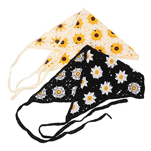 Ipetboom Haarbandanas 2St Stirnband Haarband Haargummi Haarbänder stricken Schals für Häkelnadeln Bandana-Stirnbänder für Damen Turban-Stirnbänder Blumen Handtuchring Fräulein Stoff von Ipetboom