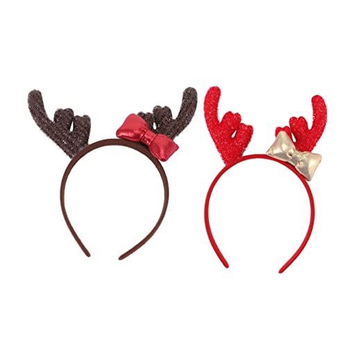 Ipetboom Kinder-Tiara 2St Weihnachtsgeweih Stirnband Rentier Kopfbedeckung Tierhaarreifen für Kinder haarspange weihnachten weihnachtshaarspangen Haargummi Haarschmuck Haarband Haargummis von Ipetboom