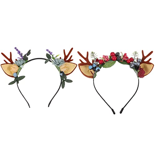 Ipetboom 2stücke Weihnachts Haarreifen Mit Elchgeweih Cosplay Haarband Für Festlichkeiten Und Partys Handgefertigte Dekoration Für Und Weihnachtsfeiern von Ipetboom