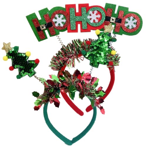 Ipetboom 2stücke Weihnachts-stirnbänder Mit Festlichem Design Für Partys Und Feiertage Farbenfrohe Weihnachtskopfbedeckung Um Festlichen Geist Zu Unterstreichen von Ipetboom