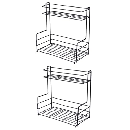 Ipetboom 2St strapazierfähiges Ablagefach Desktop-Kosmetik-Aufbewahrungsregal Lagerregale schminktische Desktop-Organizer Badezimmer-Aufbewahrungsregal Schreibtisch Aufbewahrungskiste Eisen von Ipetboom