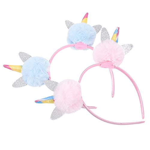 Ipetboom 2stücke Einhorn Plüsch-ball Stirnband Für Mädchen Festliches Haarband Junge Mädchen-kopfschmuck Für Party von Ipetboom