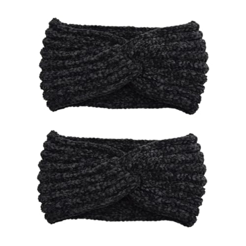 2St Haarbänder baby haargummis Turban-Haarband Sportliche Stirnbänder Haarstirnbänder gestrickt Tiara Stirnband frauen kopfschmuck Übungshaarband Handbuch Kopfbedeckung Schal Damen von Ipetboom