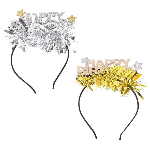 Ipetboom 2st Dusche Stirnband Alles Zum Geburtstag Haarband Haarschmuck Für Mädchen Festlich Geburtstag Tiara Stirnband Baby-dusche-stirnband Filzstoff Männer Und Frauen Mode Haarnadel von Ipetboom