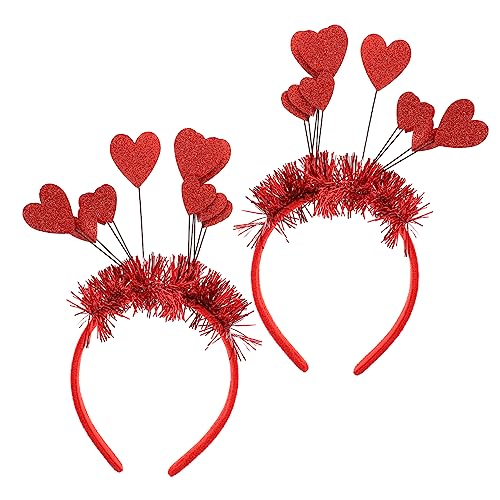 Ipetboom 2St valentinstag kopfbedeckungen rotes Herz-Stirnband Hochzeit Stirnband Tiara Haarbänder Valentins-Stirnbänder für Erwachsene Urlaub Stirnbänder Mädchen schmücken Kleidung Plastik von Ipetboom