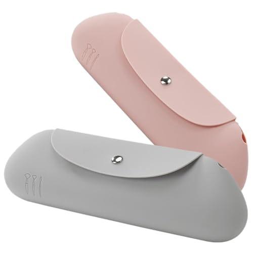 Ipetboom 2stücke Teiliges Makeup-pinselset Aus Silikon Für Frauen Reise-Kosmetiktasche Platzsparend Und Leicht Zu Reinigen Für Makeup Stifte Und Kleine Utensilien von Ipetboom