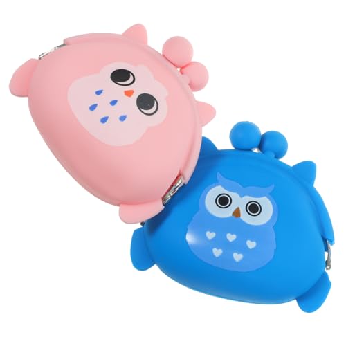 Ipetboom 2Stücke Cartoon Münzbrieftasche Silikon Kleine Geldbörse für Damen für Münzen Earbuds Kreatives Design von Ipetboom