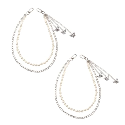 Ipetboom 2stücke Doppelschicht Jeans Kette Schmetterlingsdesign Für Hosen Kette Punk Stil Taillenkette Für Frauen von Ipetboom