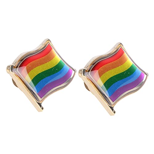 Ipetboom 2Stücke Entzückende Lgbt Regenbogen Broschen für Mode Dekoration Kreative Anstecker für Hochzeitsfeier Valentinstag Accessoires für Kleidung Taschen von Ipetboom