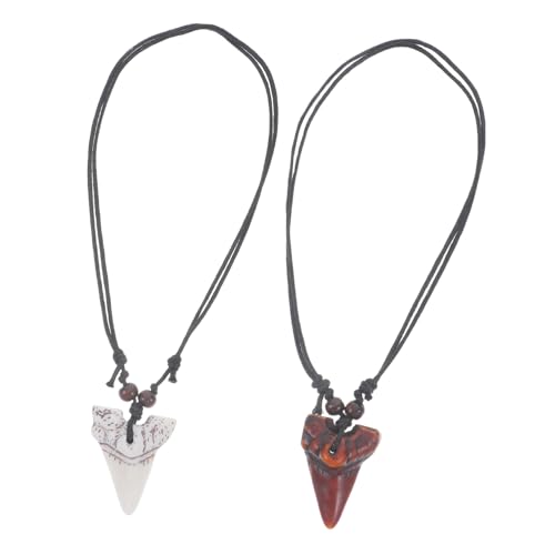Ipetboom 2 Stück Haifischzahn für Herren Surfer Strapazierfähigem Material Modisches Strand Schmuck für Jungen von Ipetboom