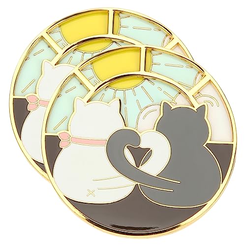 Ipetboom 2Stücke Katzen Brosche Rotierende Broschenclip für Kleidung Schal Mantel Dekorative Anstecknadel für Katzenliebhaber von Ipetboom