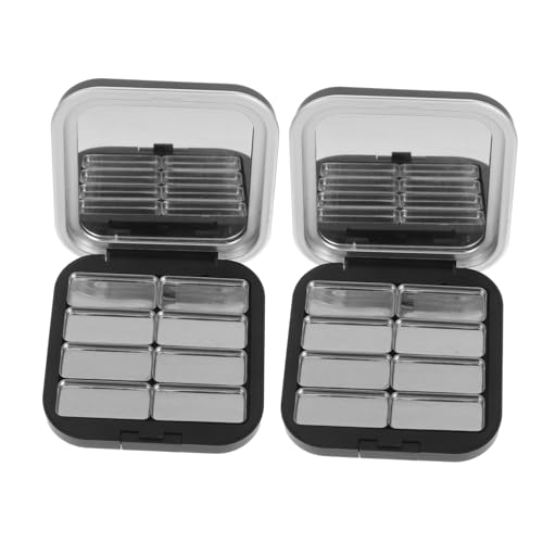 Ipetboom 2stücke Leere Lidschattenpaletten Make-up-Organizer Aus Schwarzem Material Portable Für Reisen Und Heimgebrauch von Ipetboom