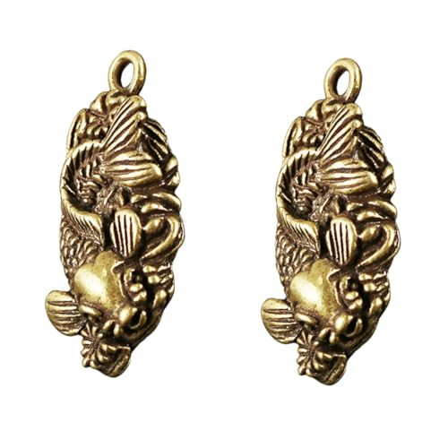 Ipetboom 2stücke Schlüsselring Mit Messing Karpfen Anhänger Hängendes Fisch Einzigartiger Karpfen Anhänger Ornament Kompakt Und Tragbar von Ipetboom