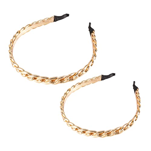 Ipetboom 2 Stück Metall Haarband Mode Kette Stirnband Für Frauen Gold Vintage Kopfschmuck Für Hochzeiten Und Partys Schlichte Haarreifen Für Besondere Anlässe von Ipetboom