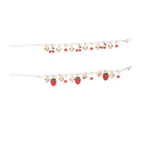 Ipetboom 2stücke Unikate Armbänder Legierung Herz Erdbeere Armband Für Frauen Obst Schmuck Handgelenk Ketten Damen Schmuck Ipetboom 2stücke Unikate Armbänder Legierung Herz Erdbeere Armband Für Frauen Obst Schmuck Handgelenk Ketten Damen Schmuck von Ipetboom