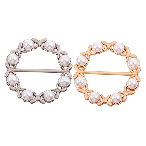 Ipetboom 2stücke Kunstperlen Schalring Schal Schnalle Schalverschlussklemme Schalverschluss Aus Zinklegierung Mit Texturierter Perle von Ipetboom