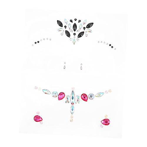 Ipetboom 2blätter Gesichtstransparent Glitzer Rhinestones Sticker Für Halloween Bunte Gesichtsaufkleber Für Kostümpartys Festivals Feiern Für Erwachsene von Ipetboom