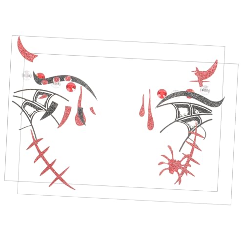 Ipetboom 2blätter Halloween Gesichtstätowierungen Hautfreundliche Temporäre Makeup Aufkleber Mit Edelsteinen Für Kreative Partys Und Cosplay-dekorationen von Ipetboom