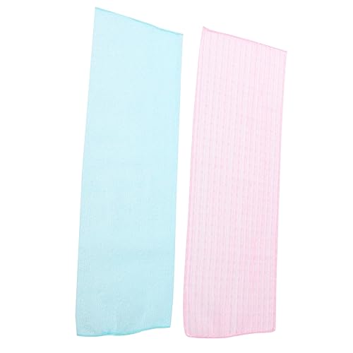 Ipetboom 2stücke Nylon Peeling-handtuch Langes Badetuch Für Rückenwaschung Duschschrubber Mit Textur Für Damen Und Herren Blau Rosa von Ipetboom