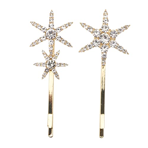 Ipetboom 2stücke Strass-haarspangen Sternform Für Damen Modische Haarklammern Und Haarschmuck Für Besondere Anlässe Und Alltag Goldene Farbgebung Für Verschiedene Frisuren Und Outfits von Ipetboom
