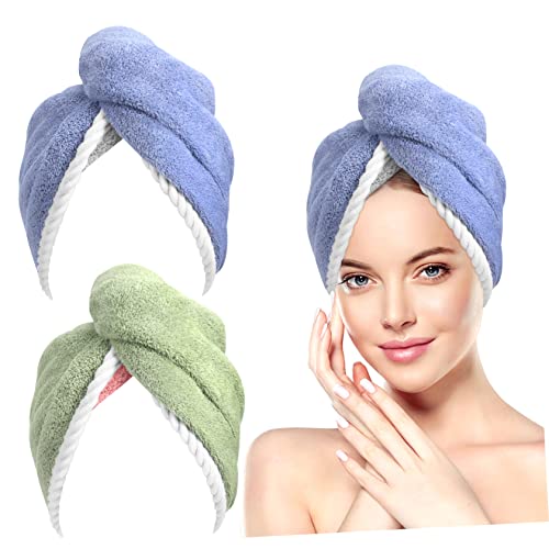 Ipetboom 2stücke Haartrockentücher Aus Korallenfleece Super Saugfähige Haarturbane Für Frauen Schnelltrocknende Kopfwickel Reisen Und Zuhause von Ipetboom