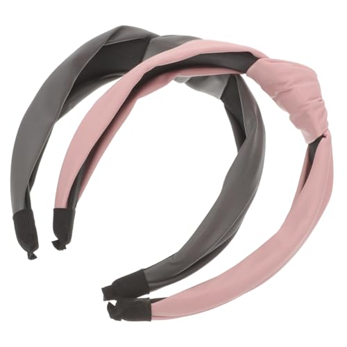 Ipetboom 2stücke Pu Leder Knoten Haarband Damen Teiliges Breiter Kopfschmuck Für Modebewusste Frauen Für Hochzeiten Partys Und Alltag Atmungsaktiv Und Komfortabel von Ipetboom