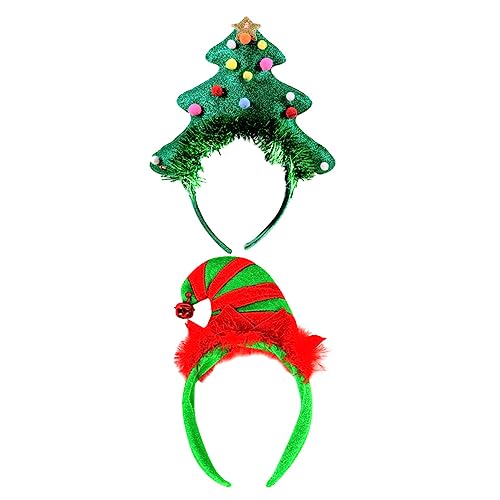 Ipetboom 2stücke Weihnachts-haarreifen Mit Clown-haar Für Lustige Auftritte Einzigartige Kopfdekoration Für Partys Und Festlichkeiten Zufällige Designs von Ipetboom
