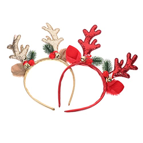 Ipetboom 2stücke Weihnachts-haarreif Mit Rentierhörnern Niedlicher Glitzer-stirnband Für Mädchen Und Erwachsene Festliche Haaraccessoires Für Partys Und Fotografie Für Weihnachten Und von Ipetboom