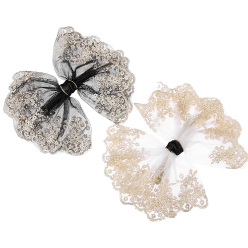Ipetboom 2stücke Große Spitzen-bowknot Haarspangen Für Frauen Haarschmuck Für Rückenhaare Für Hochzeiten Besondere Anlässe Und Modische Styles von Ipetboom