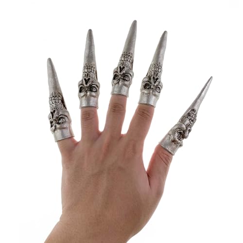 Ipetboom 2sätze Silbern Skeletthalbnägel Für Halloween Realistische Fingernägel Für Cosplay Und Maskerade Insgesamt Für Gruseldress Und Partys Ipetboom 2sätze Silbern Skeletthalbnägel Für Halloween Realistische Fingernägel Für Cosplay Und Maskerade Insgesamt Für Gruseldress Und Partys von Ipetboom