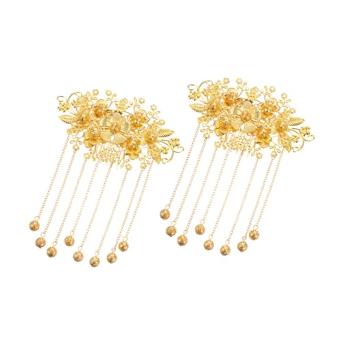 Ipetboom 2st Braut Schmuck Retro-kopfschmuck Haar Haarnadel Leuchtstofflampendekoration Haarbindungen Stirnband Kopfschmuck Frau Haarnadel Frau Stirnband Damen Gürtel Party Legierung Golden von Ipetboom