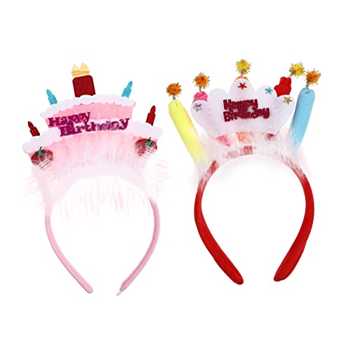 Ipetboom 2St Geburtstag Stirnband Geburtstagsprinzessin Stirnband geburtstag kopfschmuck das Geschenk Geschenke Party-Haar-Accessoire kinder party haar Hochzeit Kerze Geburtstagskuchen von Ipetboom