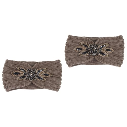 Ipetboom 2St gestricktes Stirnband damen stirnbänder winterwarme Ohrabdeckung Schleife Haarband Frauen Kopftuch Turban Haarreifen warm halten Kopfbedeckung Juwel Schal Fräulein Haarring von Ipetboom