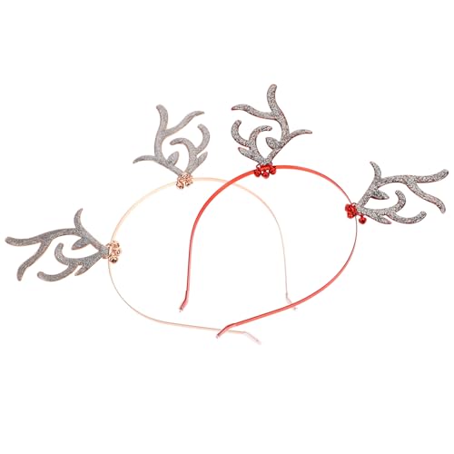 Ipetboom 2st Geweih Strass Reifen Weihnachts-stirnband Haarband Aus Hirschhorn Kopfbedeckungen Für Weihnachtsfeiern Stirnband Aus Horn Rentiergeweih Haarspangen Umweltfreundliche Farbe von Ipetboom