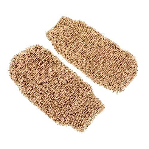 Ipetboom 2St Jute-Bade handschuhe Badehandschuhe für den Haushalt Rückenschrubber-Handschuhe exfoliating glove exfoliate gloves Handtücher Handtuch Badzubehör badetücher von Ipetboom