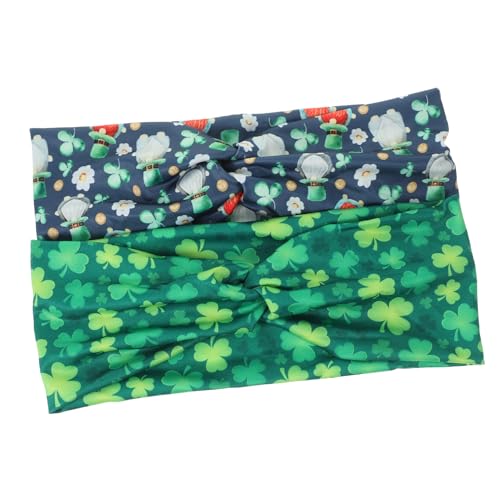 Ipetboom 2st Kleebandana Irischer Grüner Kleeblatt-haarschmuck Stirnbänder St. Patricks Headbopper Stirnband Für Erwachsene St. Patricks Kostüm Requisite Damen Mädchen Stoff Schmücken von Ipetboom