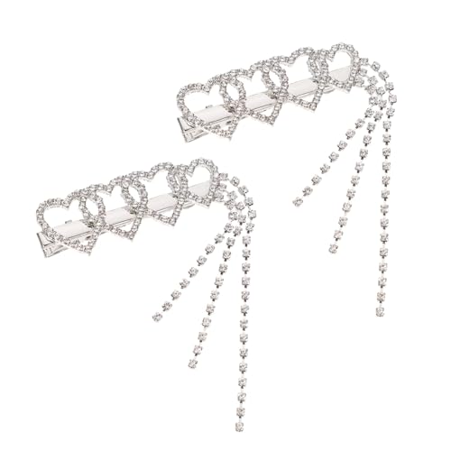 Ipetboom 2St Knall-Clip Haarspangen seitliche Haarklammern Strass-Kopfschmuck Kolben Haarnadel haarschmuck Tiara Stifte Geburtstagsgeschenk Mädchen Kopfbedeckung Ausgabekarte Legierung von Ipetboom