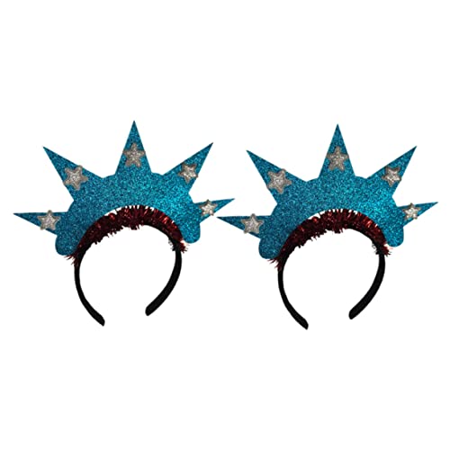 Ipetboom 2st Kopfband Der Freiheitsstatue Vierte Tiaras Gold Reifen Dekorationen Kronen Kap Braut Hochzeit Kopfschmuck Flagge Party Kopfband Mit Krone Der Freiheitsstatue Abs-kette von Ipetboom