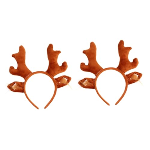 Ipetboom 2st Kopfschmuck Aus Weihnachtlichem Geweih Urlaubsstirnband Stirnbänder Für Kinder Plüsch-tierohr-haarbänder Geweih Haarreifen Elchgeweih Tiara Mädchen Hirschohren Stoff Niedlich von Ipetboom