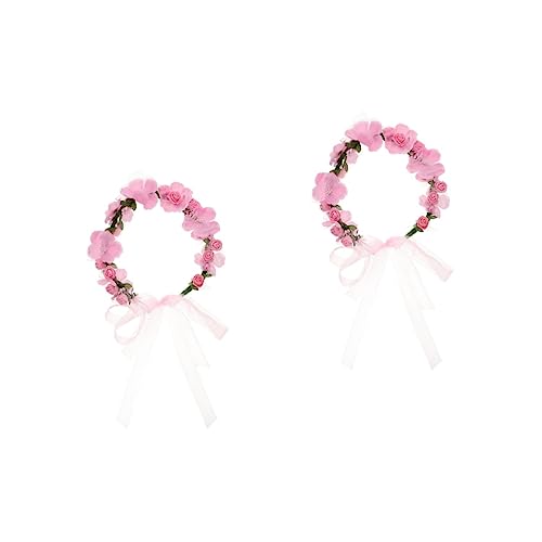 Ipetboom Haarschmuck Für Die Braut 2st Künstlicher Blumenkranz Haarschmuck Stoff Damen Die Blumen Hawaii Braut Stirnband von Ipetboom