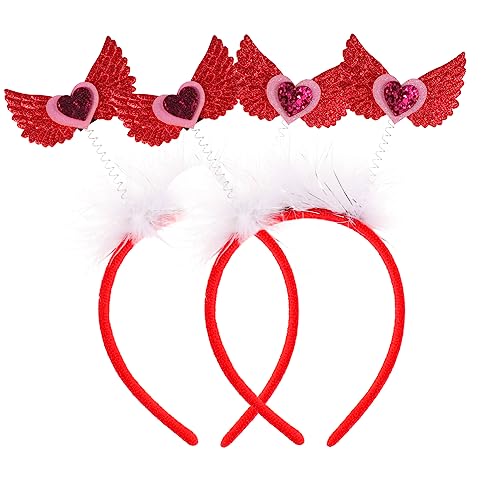 Ipetboom 2St liebe Stirnband Valentins-Headbopper Party-Stirnband Haarbänder Tiara Liebe Herz Haarband valentinstag stirnbänder Mädchen Kopfbedeckung Haarring Haarschmuck Partnersuche Stoff von Ipetboom