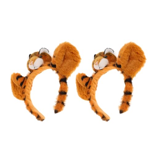 Ipetboom 2stücke Plüsch Tiger Stirnband Für Mädchen Süßes Tier Kostüm Zubehör Für Halloween Party Geburtstag Und Lustige Cosplay Events von Ipetboom