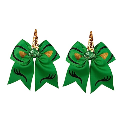 Ipetboom 2stücke Haarklammern Mit Grünen Schleifen Große Haarbänder Für Mädchen Als Haarschmuck Für Täglichen Gebrauch Und Besondere Anlässe von Ipetboom