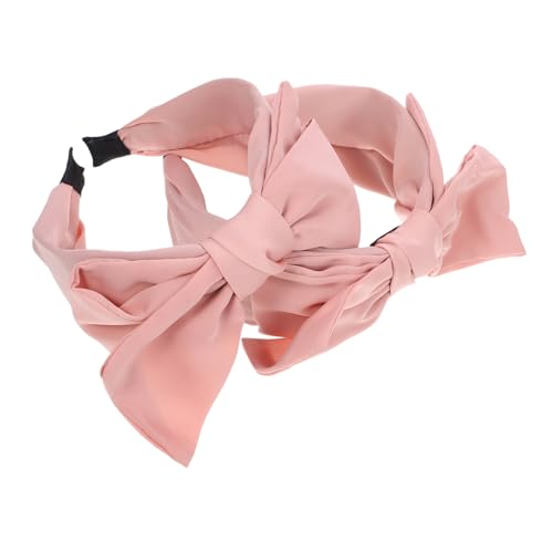 Ipetboom Damen Stirnbänder 2St Schleife Stirnband Haarband Kopftuch für Frauen Kopftuch aus Satin Haargummi Bowknot-Stirnband geknotetes Stirnband für Damen Breitseite Kopfbedeckung Rosa von Ipetboom