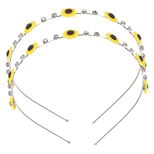 Ipetboom 2st Sonnenblumen-stirnband Damen-stirnband Haartopper Sonnenblumenkronen Für Frauen Sonnenblumenhaar Sonnenblumen-stirnbänder Für Frauen Bimsstein Fräulein Metall Rostfreier Stahl von Ipetboom