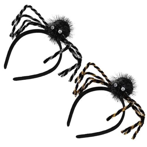 Ipetboom 2st Spinnen-stirnband Party-kopfschmuck Halloweenkostüm Maske Spinnenhaarnadeln Halloween-spinnen-haarspangen Funkeln Haartrichter Gothic Süßes Oder Saures-party Tuch von Ipetboom